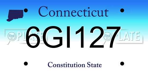 6GI127 Connecticut License Plate