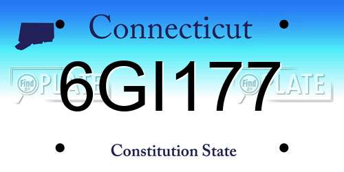 6GI177 Connecticut License Plate