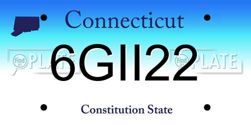 6GII22 Connecticut License Plate