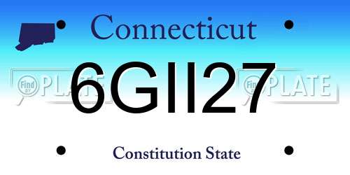 6GII27 Connecticut License Plate