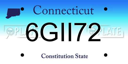 6GII72 Connecticut License Plate