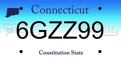 6GZZ99 Connecticut License Plate