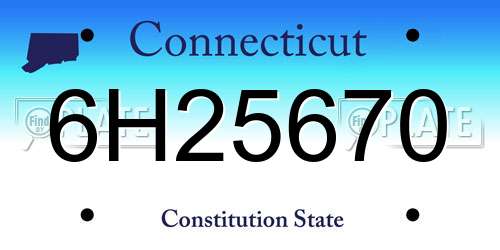 6H25670 Connecticut License Plate