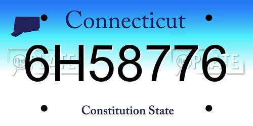 6H58776 Connecticut License Plate