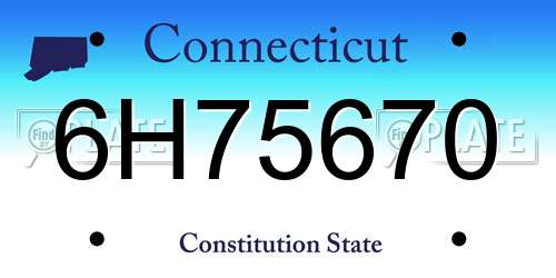 6H75670 Connecticut License Plate