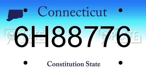 6H88776 Connecticut License Plate