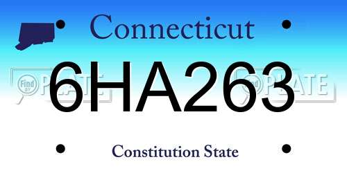 6HA263 Connecticut License Plate