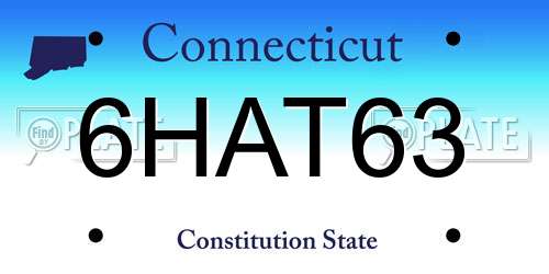 6HAT63 Connecticut License Plate