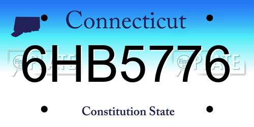 6HB5776 Connecticut License Plate