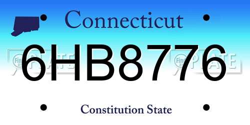 6HB8776 Connecticut License Plate