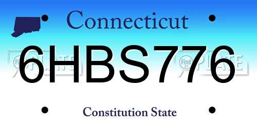 6HBS776 Connecticut License Plate