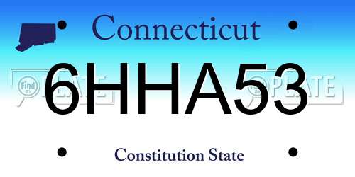 6HHA53 Connecticut License Plate
