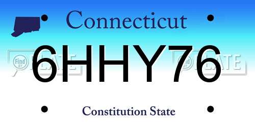 6HHY76 Connecticut License Plate