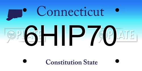 6HIP70 Connecticut License Plate