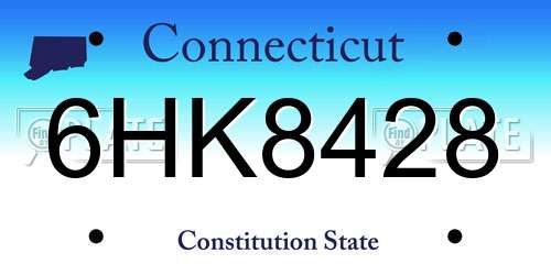 6HK8428 Connecticut License Plate