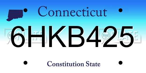 6HKB425 Connecticut License Plate