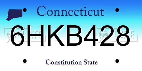 6HKB428 Connecticut License Plate