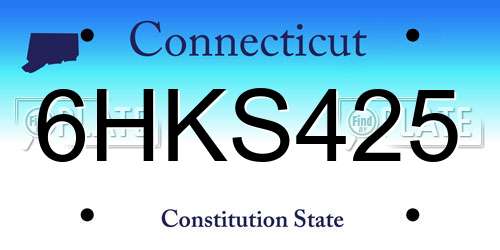 6HKS425 Connecticut License Plate