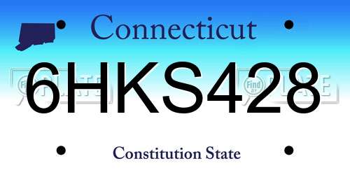 6HKS428 Connecticut License Plate