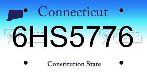 6HS5776 Connecticut License Plate