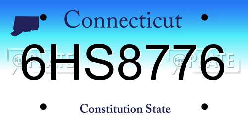 6HS8776 Connecticut License Plate