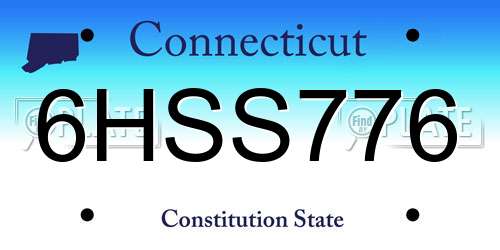 6HSS776 Connecticut License Plate