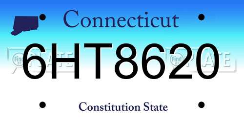 6HT8620 Connecticut License Plate