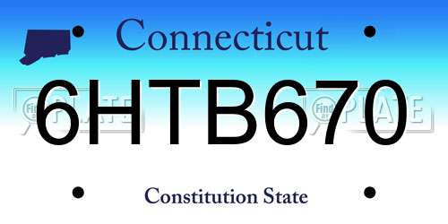 6HTB670 Connecticut License Plate