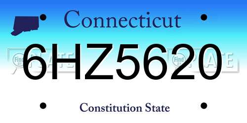6HZ5620 Connecticut License Plate