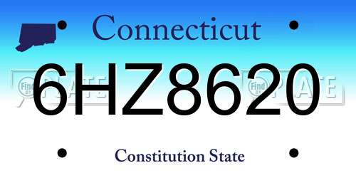 6HZ8620 Connecticut License Plate