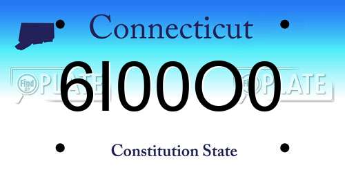 6I00O0 Connecticut License Plate