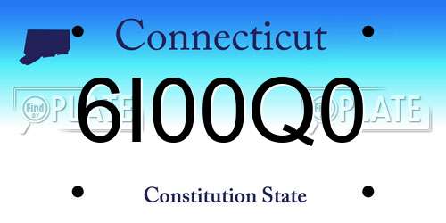 6I00Q0 Connecticut License Plate