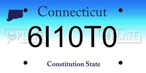 6I10T0 Connecticut License Plate