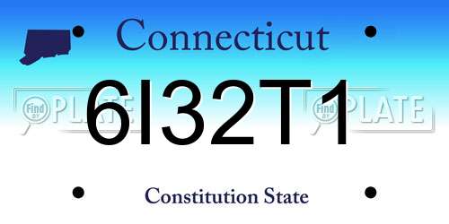 6I32T1 Connecticut License Plate