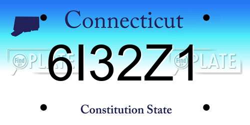 6I32Z1 Connecticut License Plate