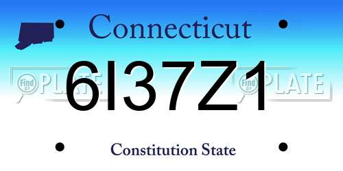 6I37Z1 Connecticut License Plate