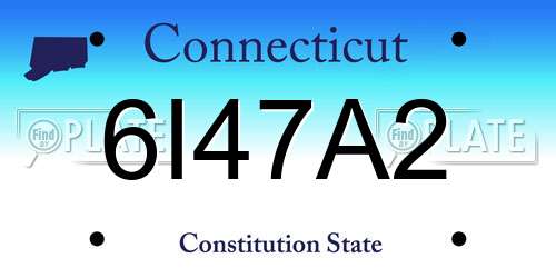 6I47A2 Connecticut License Plate