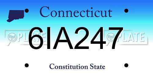 6IA247 Connecticut License Plate