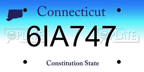 6IA747 Connecticut License Plate