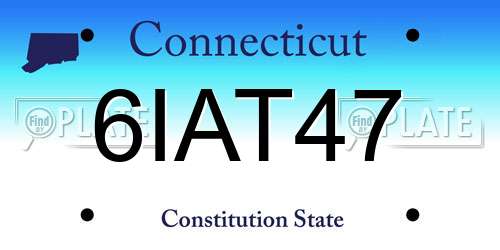 6IAT47 Connecticut License Plate