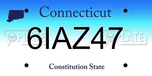 6IAZ47 Connecticut License Plate