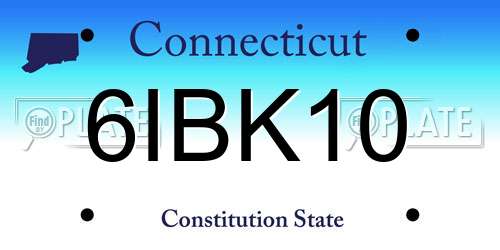 6IBK10 Connecticut License Plate