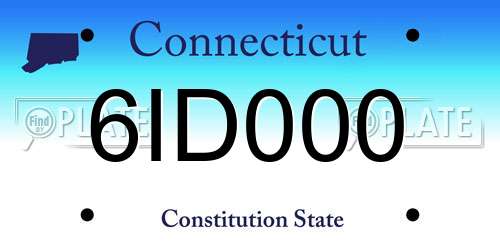6ID000 Connecticut License Plate