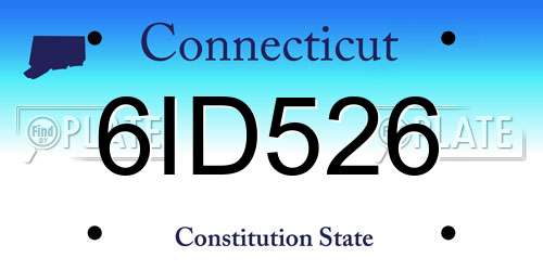 6ID526 Connecticut License Plate