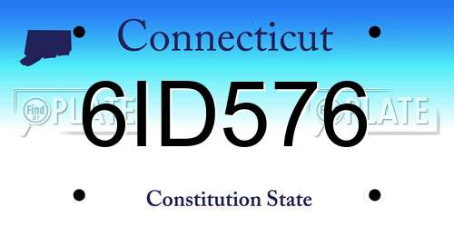 6ID576 Connecticut License Plate