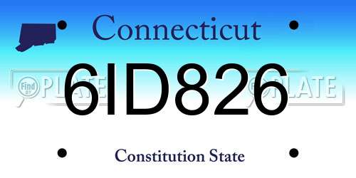 6ID826 Connecticut License Plate