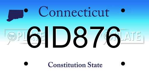6ID876 Connecticut License Plate