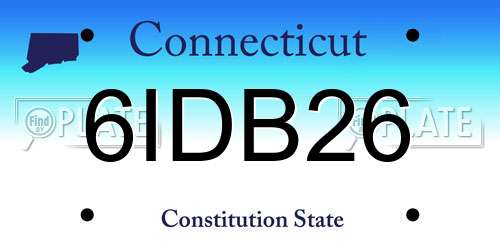 6IDB26 Connecticut License Plate