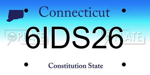6IDS26 Connecticut License Plate