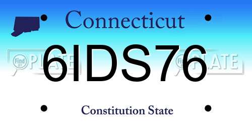 6IDS76 Connecticut License Plate